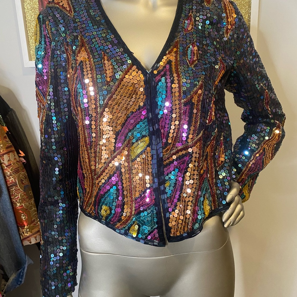 Vintage Sequin Cardigan Jacket
